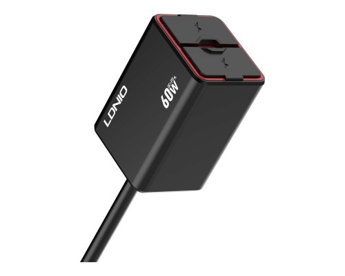 Автомобільний Зарядний Пристрій LDNIO C108 1USB/1USB-C 60W+Type-C to Type-C