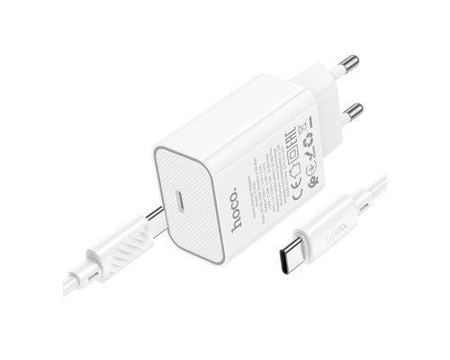 Мережевий Зарядний Пристрій Hoco C143A 1USB-C PD/QC 20W+Type-C to Type-C