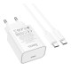 Мережевий Зарядний Пристрій Hoco C143A 1USB-C PD/QC 20W+Type-C to Type-C