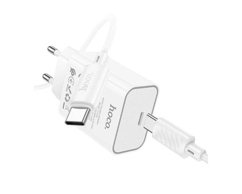 Мережевий Зарядний Пристрій Hoco C143A 1USB-C PD/QC 20W+Type-C to Type-C