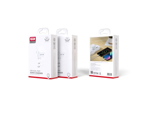Мережевий Зарядний Пристрій XO L102 EU Dual type-C port 35W Type-C to Lightning М'ята упаковка