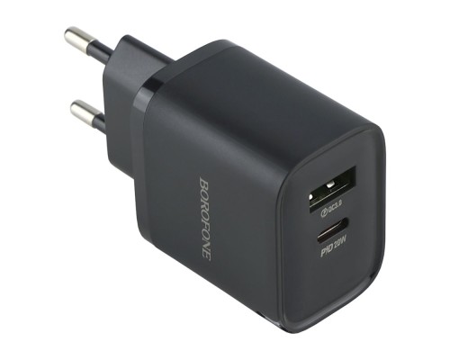 Мережевий Зарядний Пристрій Borofone BA83A 1USB-C/1USB PD/QC 20W+Type-C to Type-C