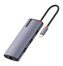 USB Hub LDNIO DS-16H Type-C To PD*1(100W)+HDMI*1(4K@30hz)+USB3.0*3+RJ45*1(1Gbps)