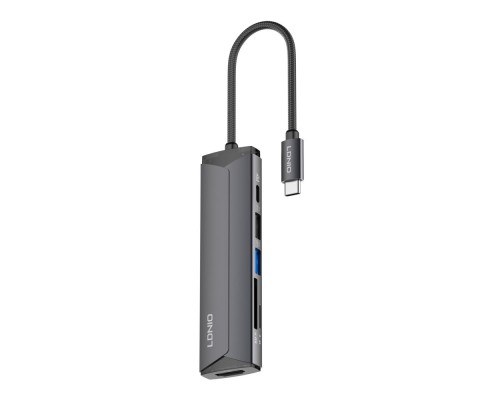 USB Hub LDNIO DS-56H Type-C To PD3.0*1(100W)+HDMI*1(4K@30hz)+USB2.0*1+SD+TF USB Hub LDNIO DS-56H Type-C To PD3.0*1(100W)+HDMI*1(4K@30hz)+USB2.0*1+SD+TF