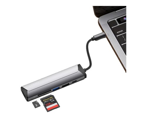 USB Hub LDNIO DS-56H Type-C To PD3.0*1(100W)+HDMI*1(4K@30hz)+USB2.0*1+SD+TF USB Hub LDNIO DS-56H Type-C To PD3.0*1(100W)+HDMI*1(4K@30hz)+USB2.0*1+SD+TF