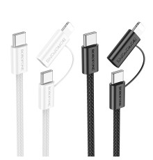 Кабель USB Borofone BX104 Primo two-in-one 60W Type-C to Type-C/iP PD27W М'ята упаковка