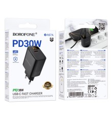 Мережевий Зарядний Пристрій Borofone BA97A 1USB-C PD/QC 30W Led Display М'ята упаковка