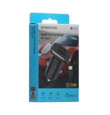 Автомобільний Зарядний Пристрій Borofone BZ12 2.4A Type-C 2 USB