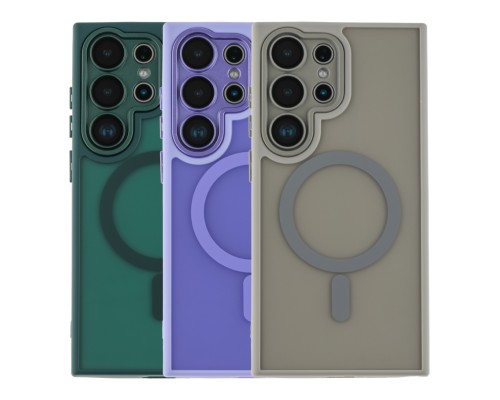 Чохол TPU+PC Magnetic Matte Camera Lens with Magsafe для Samsung Galaxy S25 Ultra 5G (S938)