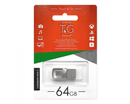 USB OTG флеш-накопичувач -Type C 64GB T&G металева серія 104 