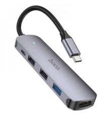 Хаб USB Hoco HB27 Type-C multi-function converter(HDTV+USB3.0+USB2.0*2+PD)