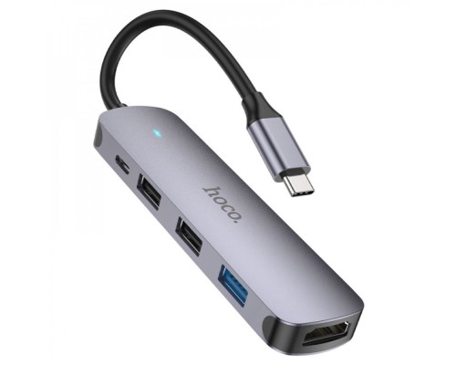 Хаб USB Hoco HB27 Type-C multi-function converter(HDTV+USB3.0+USB2.0*2+PD)