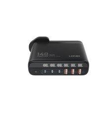 Мережевий Зарядний Пристрій LDNIO A6140C 3USB/3USB-C GAN (100W+40W)140W LED Display 1.5m