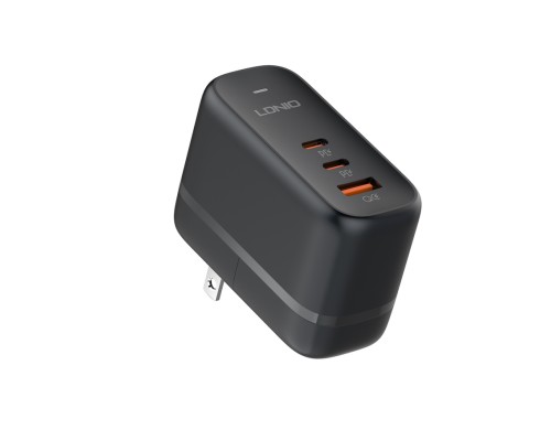 Мережевий Зарядний Пристрій LDNIO Q366 1USB/2USB-C GAN PD65W+Type-C to Type-C