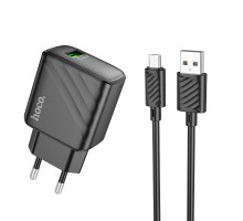 Мережевий Зарядний Пристрій Hoco CS21A 1USB QC 18W+USB to Micro