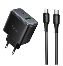 Мережевий Зарядний Пристрій Hoco C158A 1USB-C/1USB QC/PD45W GAN+Type-C to Type-C