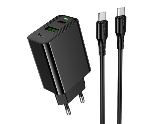 Сетевое Зарядное Устройство Hoco CS95A 1USB/1USB-C QC/PD 30W+Type-C to Type-C