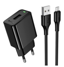 Мережевий Зарядний Пристрій Hoco CS91A 1USB 2.1A+USB to Micro