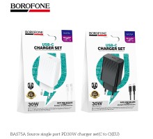 Мережевий Зарядний Пристрій Borofone BAS75A 1USB-C PD/QC 30W+Type-C to Type-C