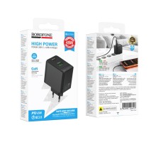 Мережевий Зарядний Пристрій Borofone BAS16A 1USB-C/1USB QC/PD 45W GAN