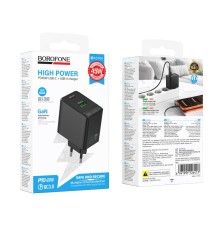 Мережевий Зарядний Пристрій Borofone BAS16A 1USB-C/1USB QC/PD 45W GAN