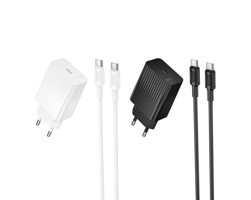 Мережевий Зарядний Пристрій Borofone BAS73A 1USB-C PD/QC 20W+Type-C to Type-C