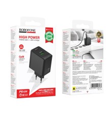Мережевий Зарядний Пристрій Borofone BAS17A 1USB-C/1USB PD/QC 65W GAN