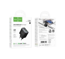 Мережевий Зарядний Пристрій Hoco C158A 1USB-C/1USB QC/PD45W GAN