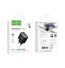Мережевий Зарядний Пристрій Hoco C158A 1USB-C/1USB QC/PD45W GAN