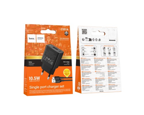 Мережевий Зарядний Пристрій Hoco CS91A 1USB 2.1A+USB to Type-C