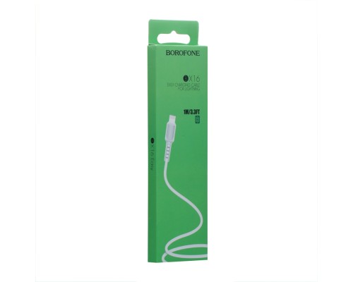 Кабель USB Borofone BX16 Lightning М'ята упаковка