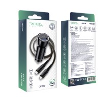 Автомобільний Зарядний Пристрій Ridea RCC-30114 QPow 1USB/1USB-C PD/QC 30W+Type-C to Type-C