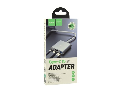 Перехідник Hoco HB14 Type-C to USB3.0+HDMI+PD
