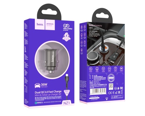 Автомобільний Зарядний Пристрій Hoco NZ1 36W QC3.0 Micro