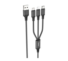 Кабель USB Hoco X76 3-in-1 IP+Type-C+Micro 2A