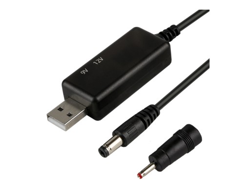 Кабель USB to DC для роутера з 5v на 9V(2A) или 12V(1.5A) 5.5х2.1/3.5x1.35 mm с переключателем