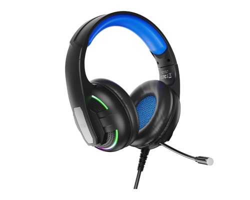 Ігрові Навушники XO-GE-09 Static RGB Long Mic Headworn USB+3.5 (with adapter cable)