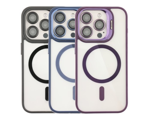 Чохол TPU+PC+Metal Stand Case with MagSafe and Camera Lenses для iPhone 13 Pro Max