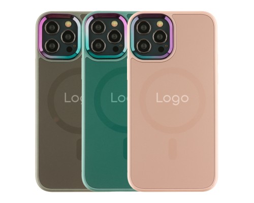 Чохол AG-Glass Chrome Camera with Magsafe для iPhone 12 Pro Max