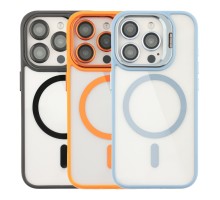 Чохол TPU+PC+Metal Stand Case with MagSafe and Camera Lenses для iPhone 15 Pro