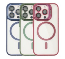 Чохол TPU+PC+Metal Stand Case with MagSafe and Camera Lenses для iPhone 15 Pro Max