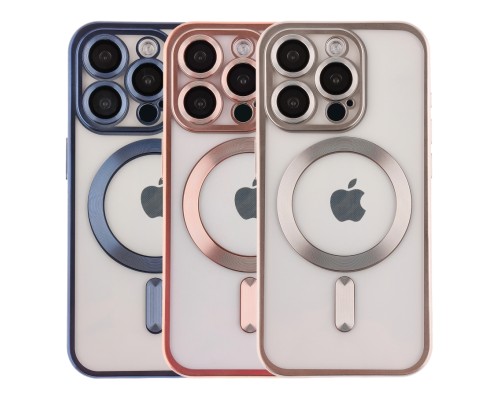 Чохол TPU Metallic Chrome Full Camera with Magsafe для iPhone 15 Pro