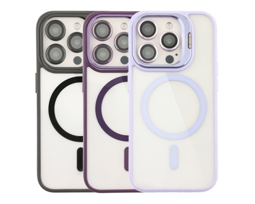 Чохол TPU+PC+Metal Stand Case with MagSafe and Camera Lenses для iPhone 13 Pro