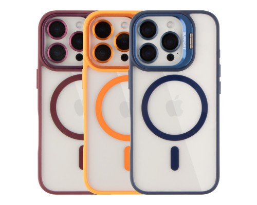 Чохол TPU+PC+Metal Stand Case with MagSafe and Camera Lenses для iPhone 16 Pro Max