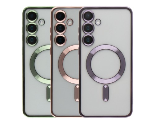 Чехол TPU Metallic Full Camera with Magsafe для Samsung Galaxy S24 5G (S921)