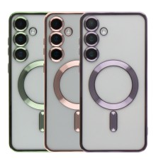 Чехол TPU Metallic Full Camera with Magsafe для Samsung Galaxy S24 Ultra (S928)