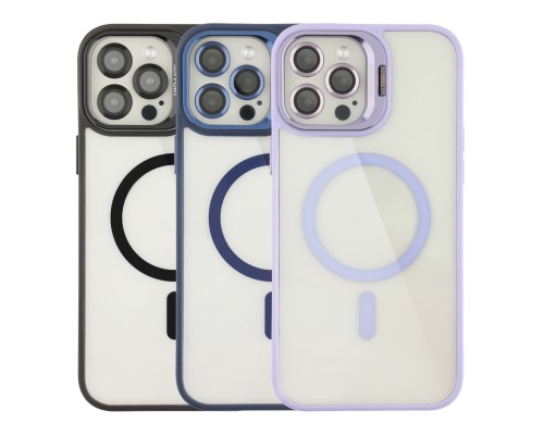 Чехол TPU+PC+Metal Stand Case with MagSafe and Camera Lenses для iPhone 12 Pro Max М'ята упаковка