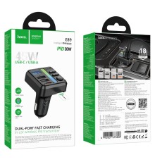 FM-трансмітер Hoco E89 USB-C PD30W+USB 15W/TF/BT5.4 Total 45W