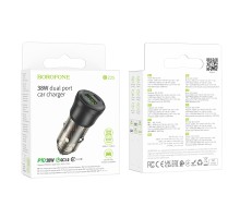 Автомобільний Зарядний Пристрій Borofone BZ25 1USB-A QC18W/1USB-C PD20W Total 38W
