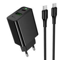 Мережевий Зарядний Пристрій Hoco CS94A 1USB-C/1USB PD/QC 20W+Type-C to Type-C